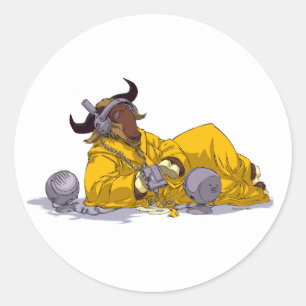GNU som lyssnar till klistermärken för fri