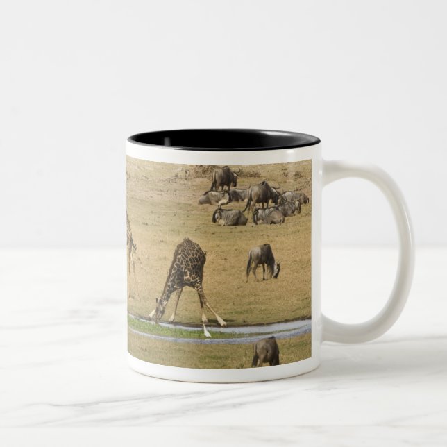 Gnu, zebror och giraffer Två-Tonad mugg (Höger)
