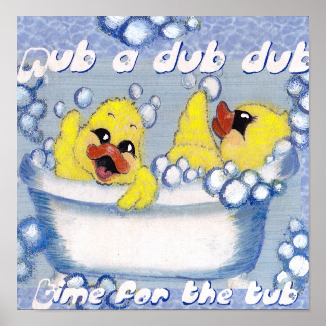 Gnugga en dub söt ankor i en tub poster (Framsidan)
