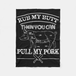 Gnugga Min Rumpa, Dra I Min Fläsk Grill T Shirt Gr Fleecefilt