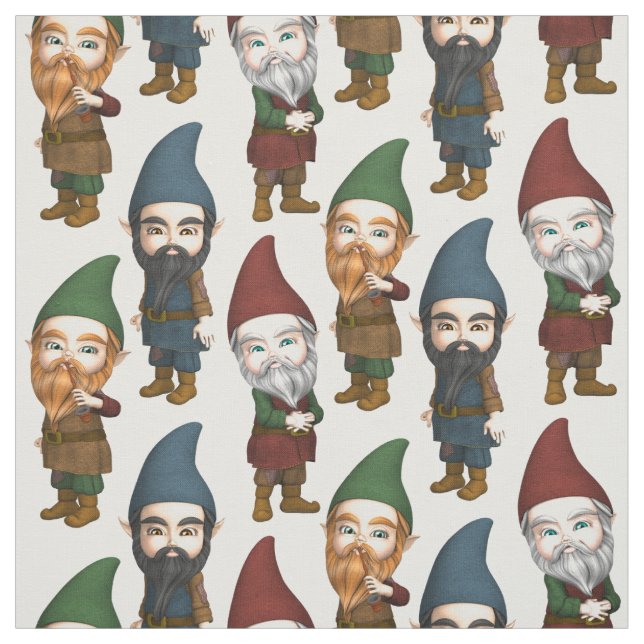 Gnummy Gnomesmönster Tyg (Provkarta)