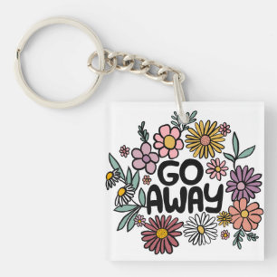 GO AWAY FUNNY Blommigt Cute Daisy Hand Drawn