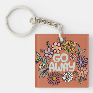 GO AWAY FUNNY Blommigt Cute Daisy Hand Drawn