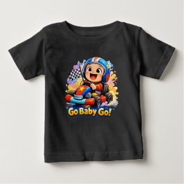 Go Baby Go Cute Racing Toddler Illustration T Shirt