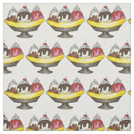 Go Bananas Banana Ice Cream Split Fabric Tyg