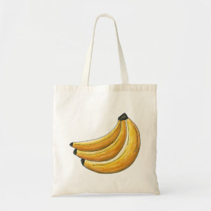 Go Bananas Gult Banana Bunch Fruit Tote Bag Tygkasse