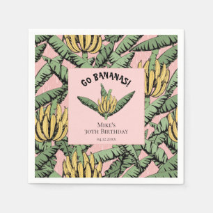 Go Bananas Rosa Tropical Gult Banana and Löv Pappersservett