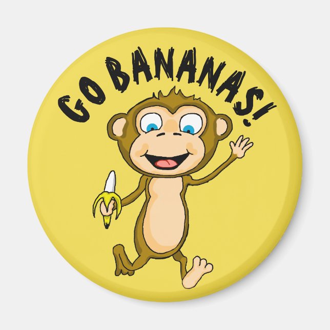 Go Bananas Round Magnet (Framsidan)
