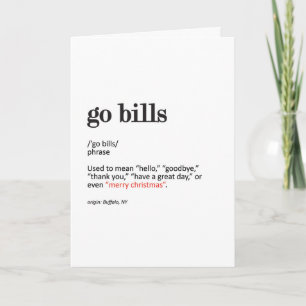 'Go Bills' 5-tums x 7-tums julkort i vikt Kort