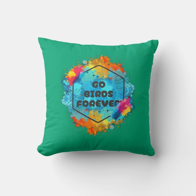 Go Birds Forever Throw Pillow  Kudde (Framsida)