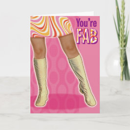 Go Boots + Mini Skirt Retro Birthday Kort