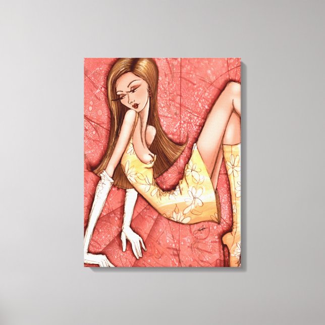 Go Boots Sassy Glam Girl Mode Illustration Canvastryck (Framsida)