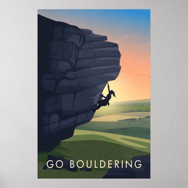 Go Bouldering Travel Poster (Framsidan)