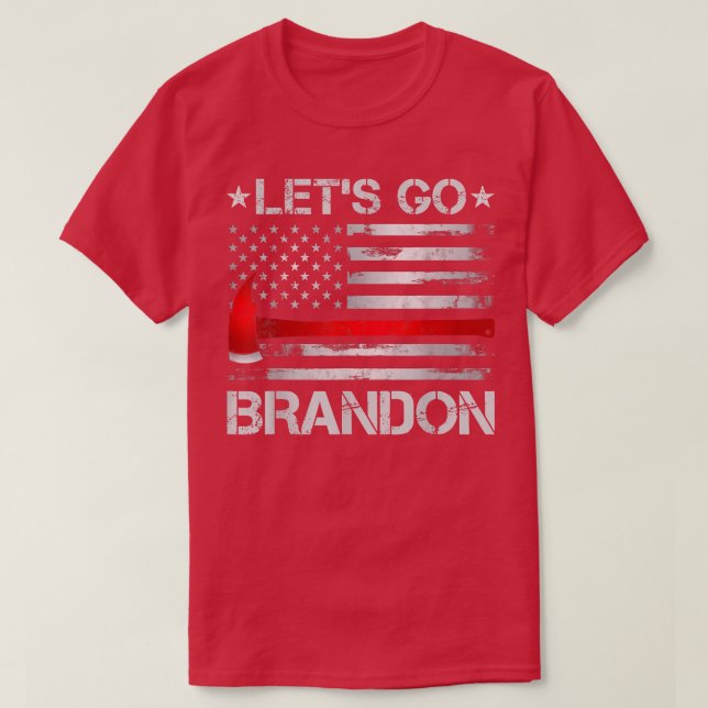 Go Brandon Firefighter American Flagga Ae Thin T Shirt (Design framsida)