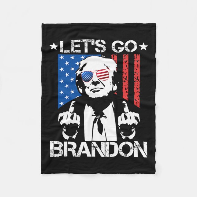 Go Brandon Trump Mitten Finger Flagga Fleecefilt (Framsidan)