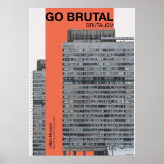 GO BRUTAL sovjetisk Brutalism Poster