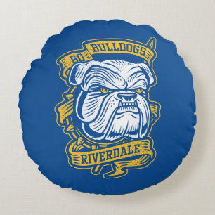 Go Bulldog - Riverdale Mascot Banner Rund Kudde