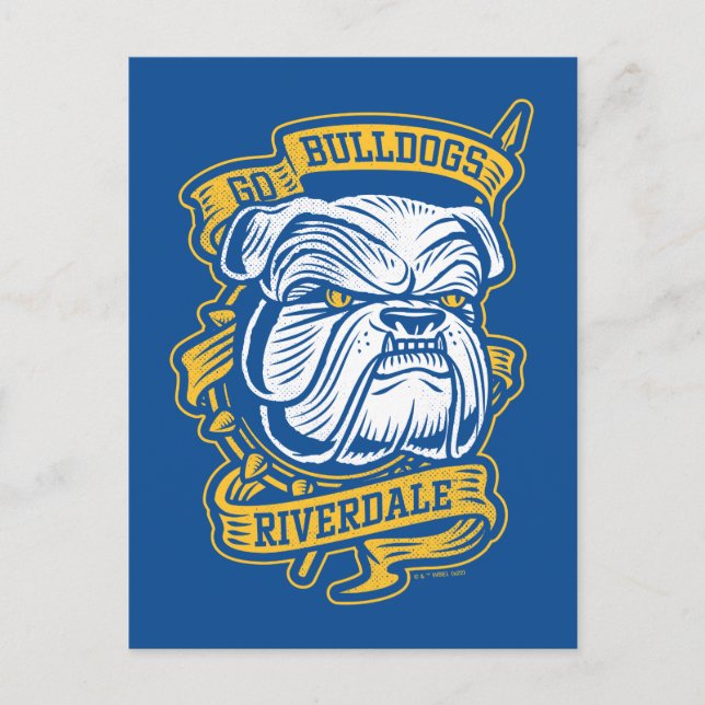 Go Bulldog - Riverdale Mascot Banner Vykort (Framsida)