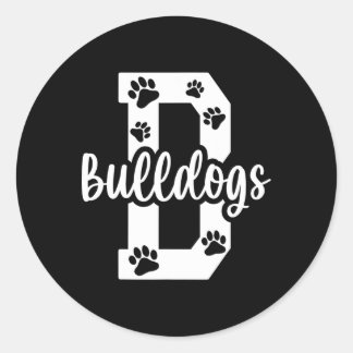 Go BullhundPawprint School Mascot Spirit Football Runt Klistermärke
