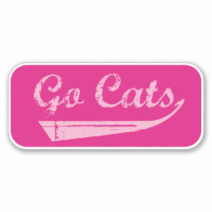 Go Cats Vintage (Rosa/Fuchsia)-etikett Klistermärken