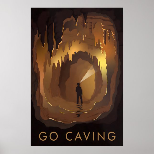 Go Caving Travel Poster (Framsidan)