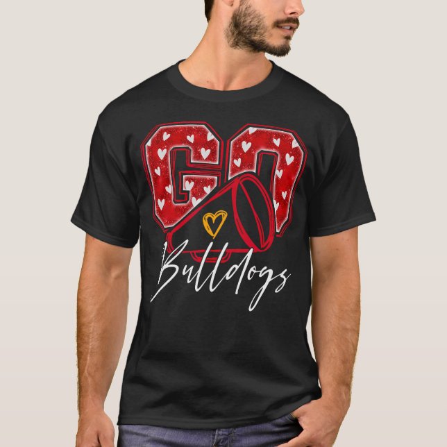 Go Cheer Bullhundars Namn Athletic Sports Gift Man T Shirt (Framsida)