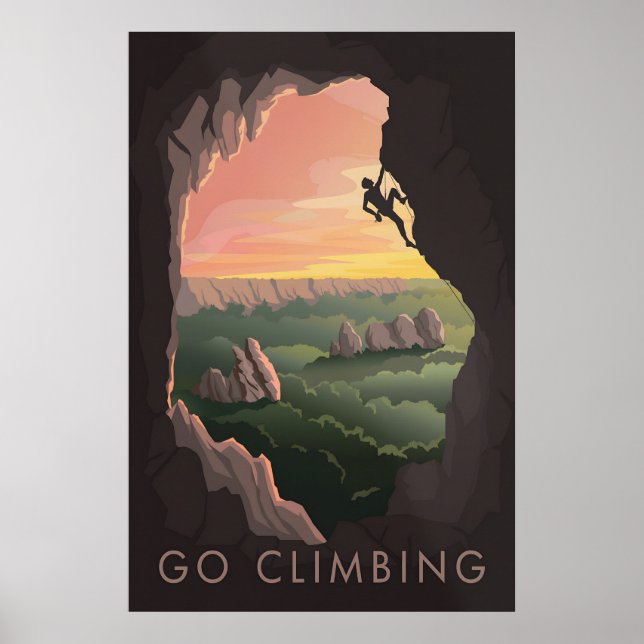 Go Climbing Travel Poster (Framsidan)