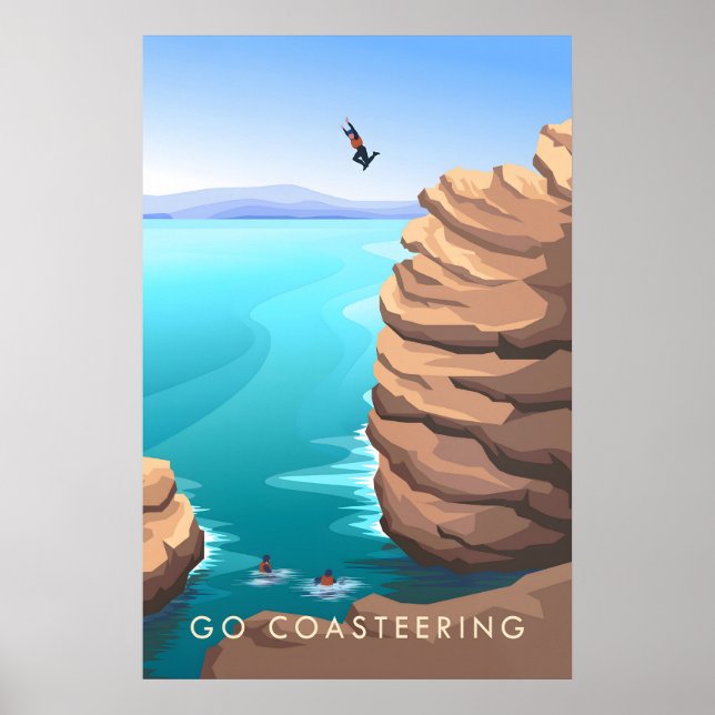 Go Coasteering Travel Poster (Framsidan)