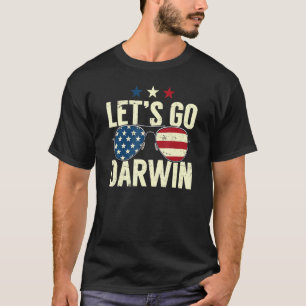 Go Darwin Sunglasse American Flagga Låt oss Go Da T Shirt
