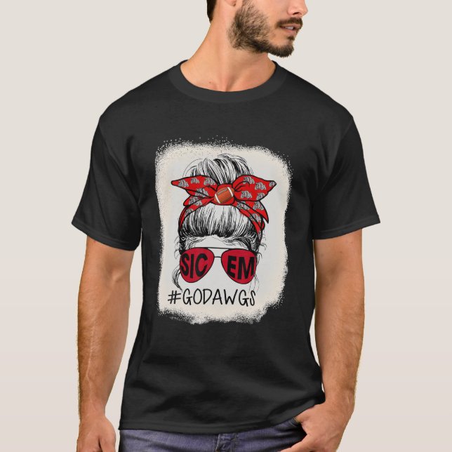 Go Dawgs SIC-EM Georgia Football Fläkt Sports Älsk T Shirt (Framsida)