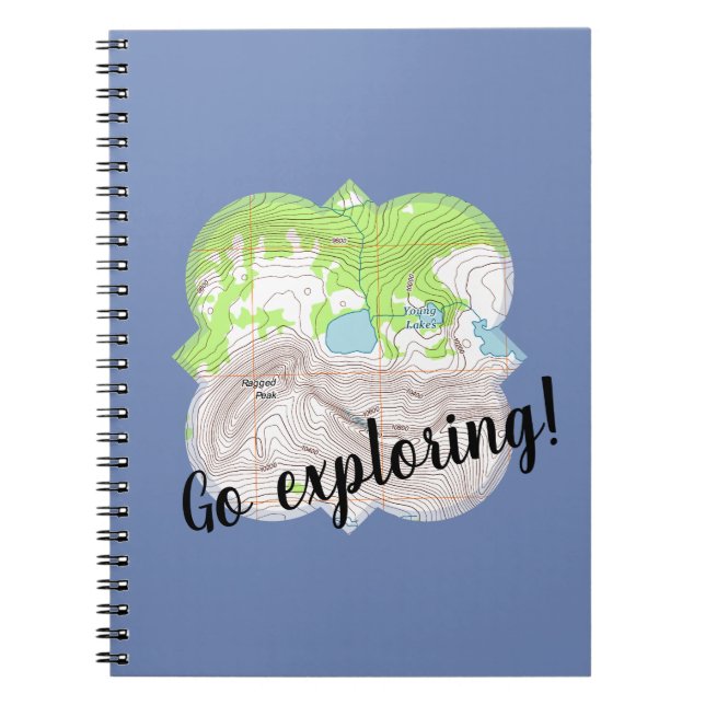 "Go Exploring" TopoGraphics Karta Quatrefoil Anteckningsbok (Framsidan)