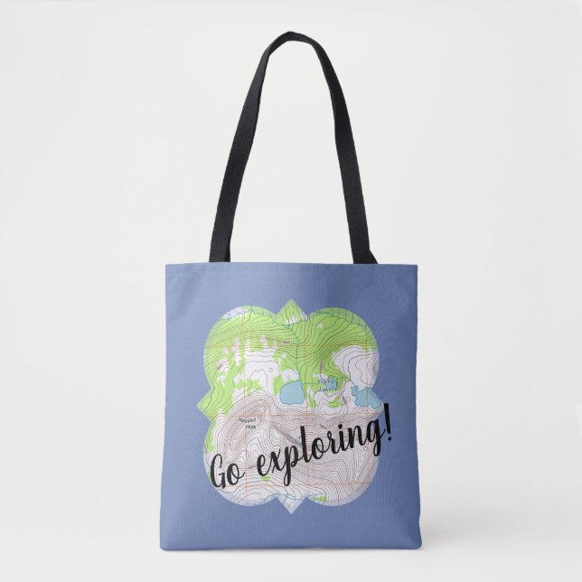 "Go Exploring" TopoGraphics Karta Quatrefoil Tygkasse (Framsida)