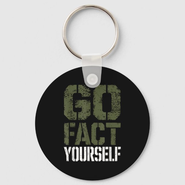 Go Fact Yourself Funny Military Stencil Tactical S Nyckelring (Framsida)