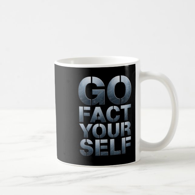 Go Fact Yourself Funny Slogan Science Steel Engine Kaffemugg (Höger)