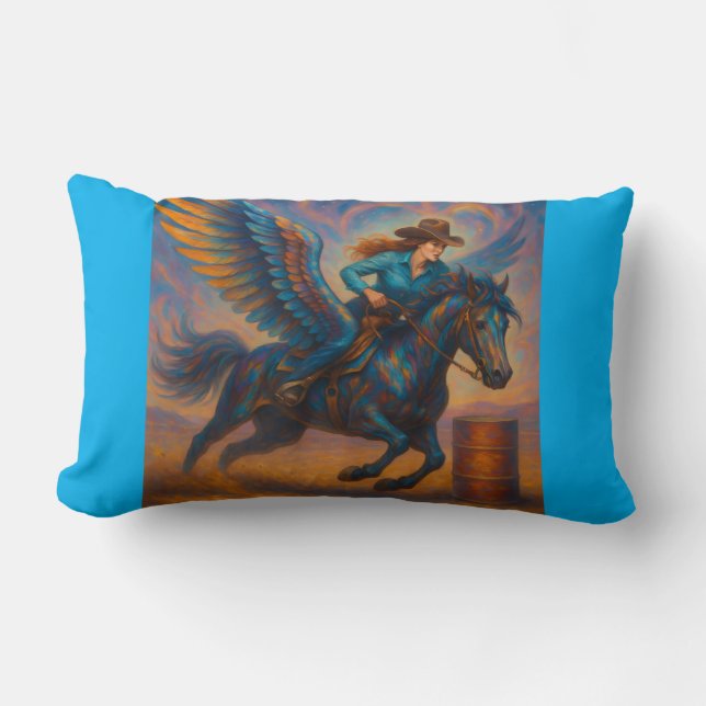 Go Fast! Barrel Racing Throw Pillow Lumbarkudde (Framsida)