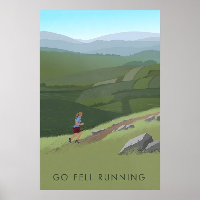 Go Fell Running Travel Poster (Framsidan)