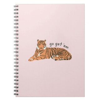 Go Get 'Em Tiger- Blush Notebook Anteckningsbok
