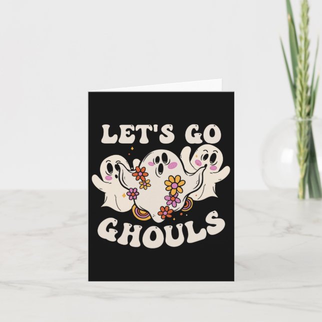 Go Ghouls Costume Halloween Pumpkin Ghost Kort (Framsida)
