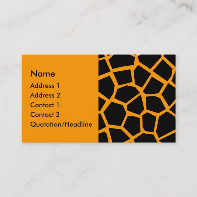Go Giraffe - Orange Visitkort (Framsida)