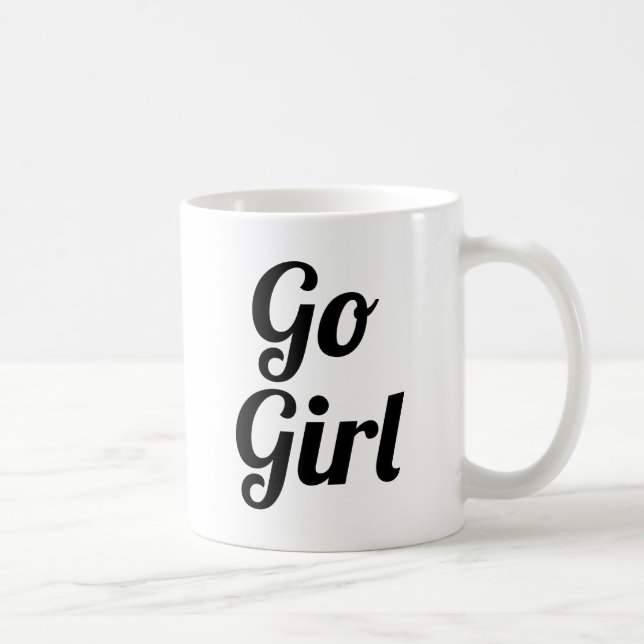 Go Girl | Slogan Mugg | handskriven maskin (Höger)