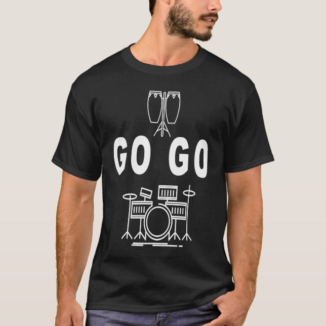 Go Go Music Drum set design! Washington DC T Shirt (Framsida)