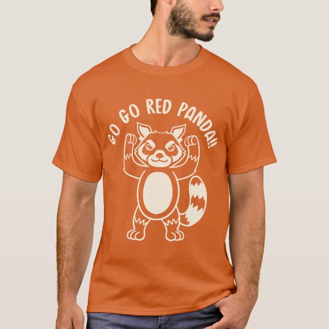 Go Go Red Panda (Mono) T Shirt (Framsida)