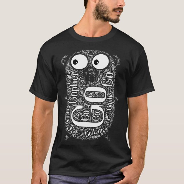 Go Golang Gopher Programming T Shirt (Framsida)
