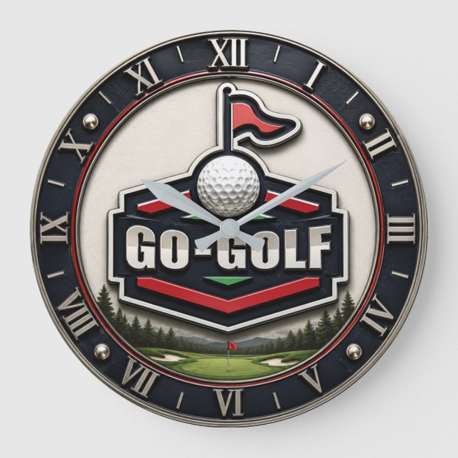 Go Golf  Modern Golfer Gift Stor Klocka (Framsida)