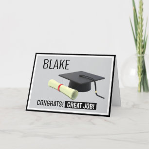 Go Grad! Personlig examensgrattis-kort Tack Kort