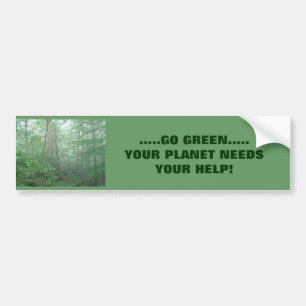 GO GREEN Bumper Sticker Bildekal