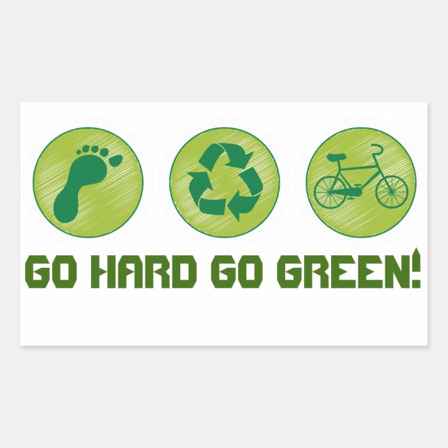 GO Green-dekal Rektangulärt Klistermärke (Framsida)