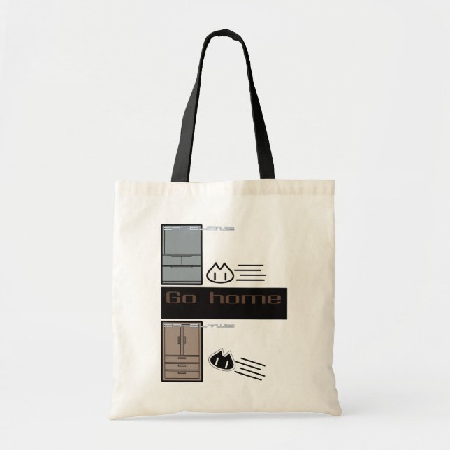"GO HOME"tote bag Tygkasse (Framsidan)