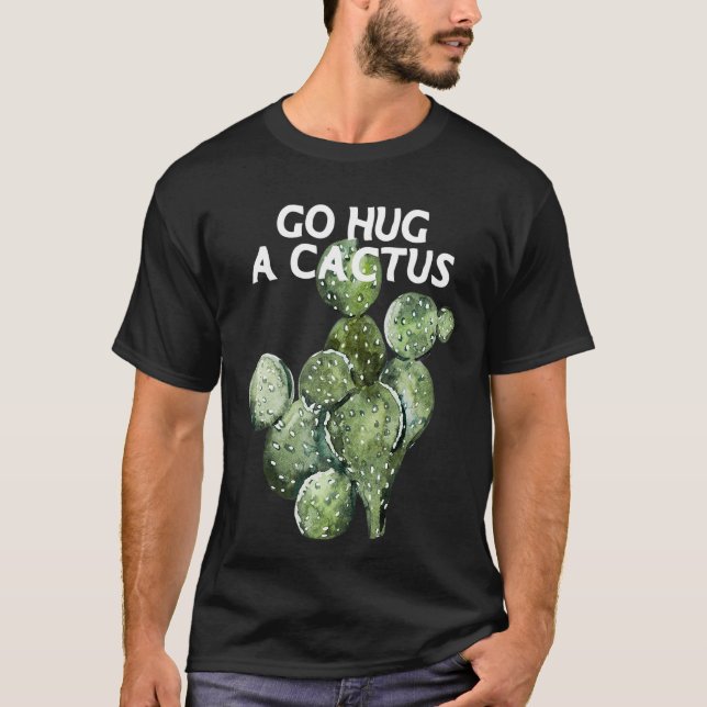 Go Hug Cactus Cute Philodendron Micans Monstera Al T Shirt (Framsida)