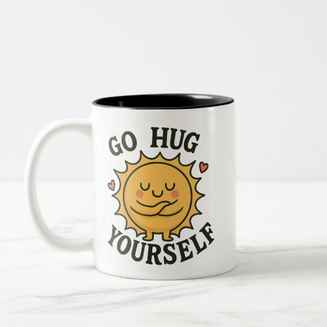 Go Hug Yourself Sol Mugg - Cute Positive Energy (Vänster)
